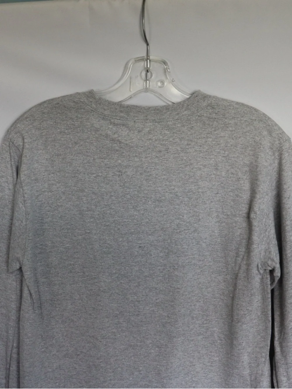 American Apparel Long Sleeve Shirt Grey Crewneck Basic Men’s Small - Picture 7 of 8
